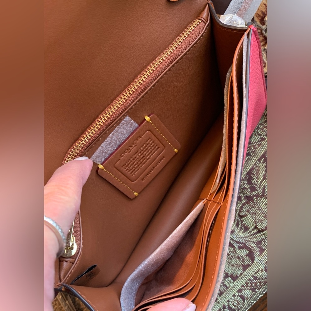 Authentic COACH 1941 colorblock pebbled leather snap magnetic closure crossbody - Picture 10 of 12